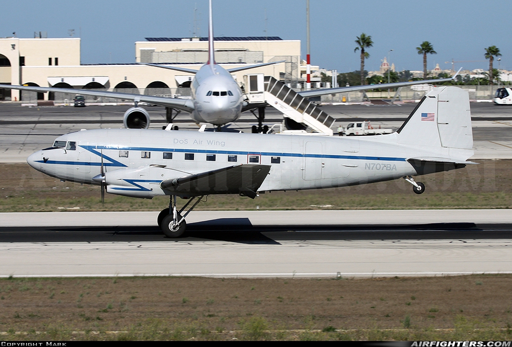 USA - Department of State Basler BT-67 Turbo-67 N707BA at Luqa - Malta International (MLA / LMML), Malta