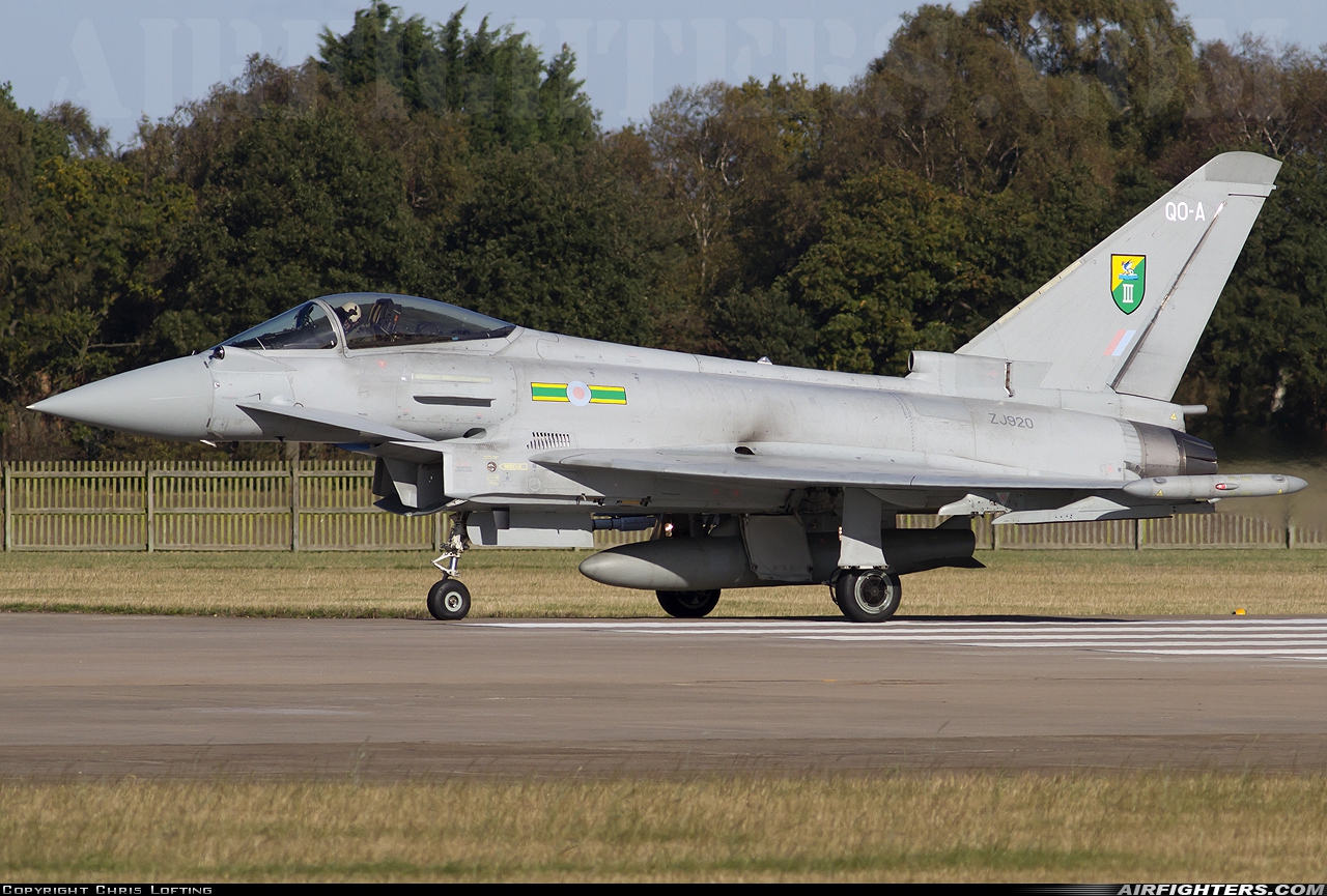 UK - Air Force Eurofighter Typhoon FGR4 ZJ920 at Coningsby (EGXC), UK