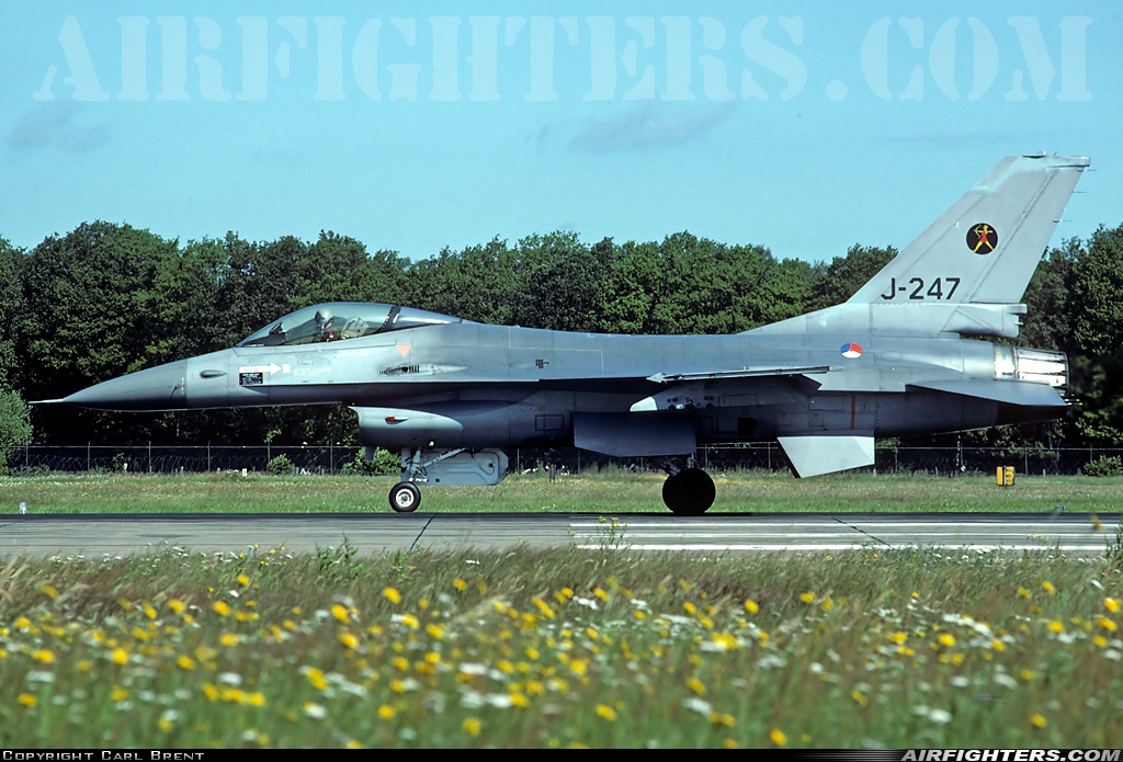 Netherlands - Air Force General Dynamics F-16A Fighting Falcon J-247 at Enschede - Twenthe (ENS / EHTW), Netherlands