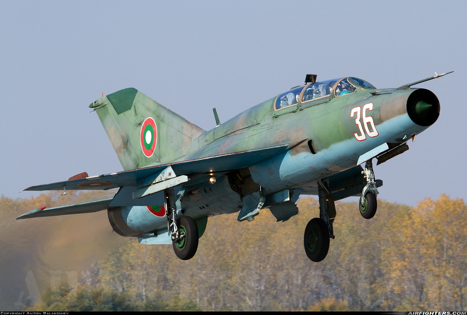 Bulgaria - Air Force Mikoyan-Gurevich MiG-21UM 36 at Graf Ignatievo (LBPG), Bulgaria