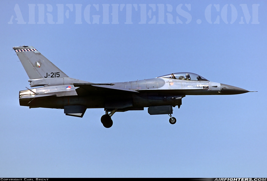 Netherlands - Air Force General Dynamics F-16A Fighting Falcon J-215 at Leeuwarden (LWR / EHLW), Netherlands