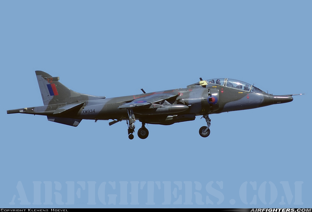 UK - Air Force Hawker Siddeley Harrier T.4 XW934 at Gutersloh (GUT / ETUO), Germany