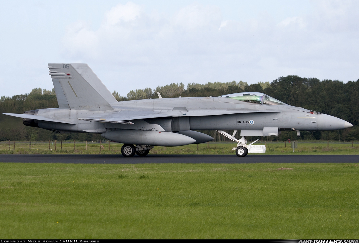 Finland - Air Force McDonnell Douglas F/A-18C Hornet HN-405 at Leeuwarden (LWR / EHLW), Netherlands