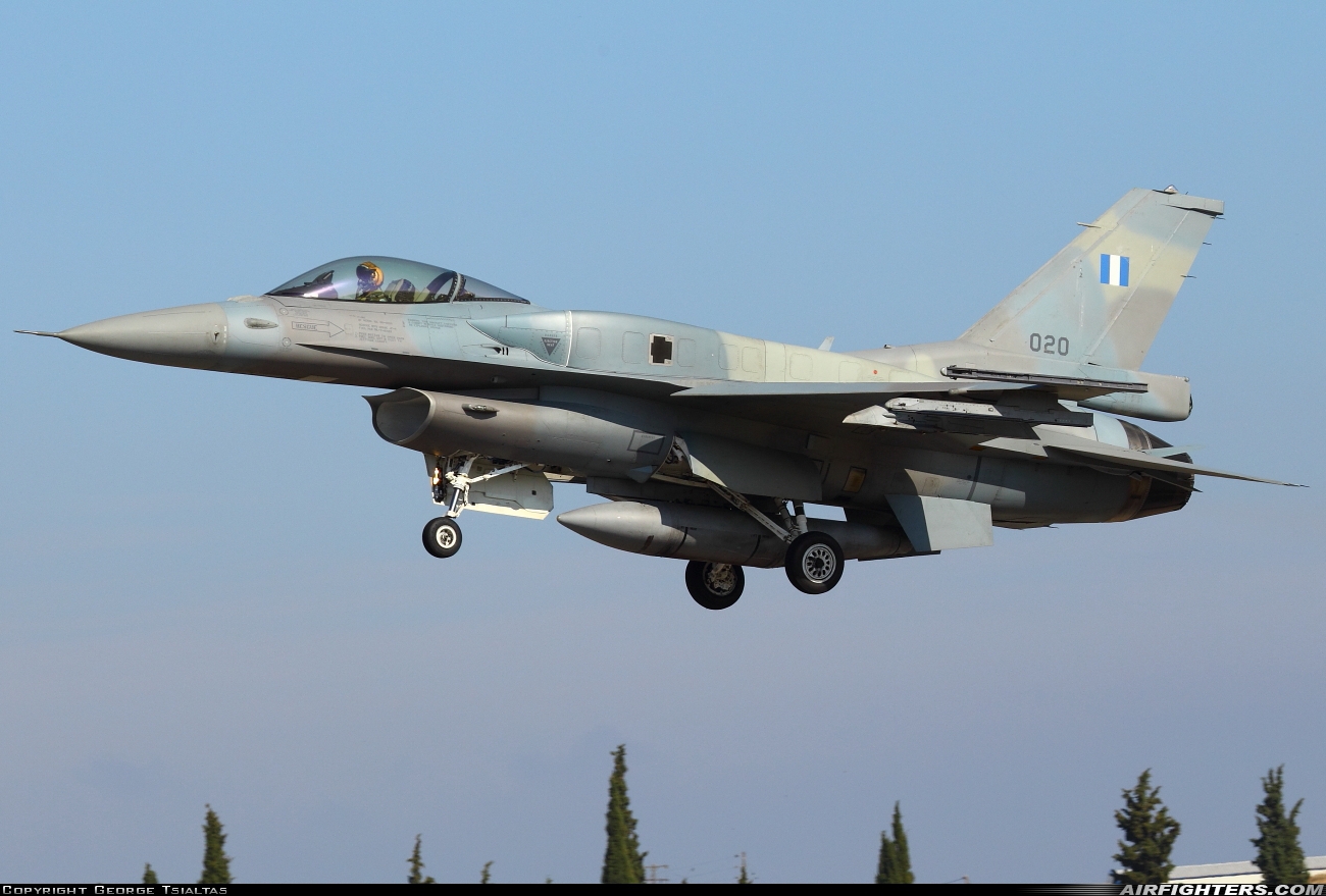 Greece - Air Force General Dynamics F-16C Fighting Falcon 020 at Tanagra (LGTG), Greece