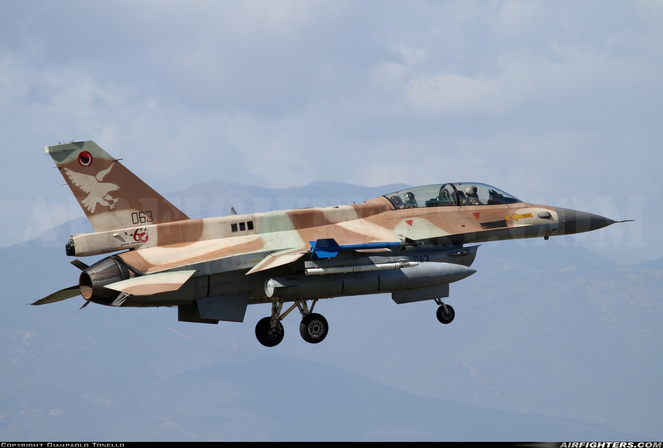 Israel - Air Force General Dynamics F-16D Fighting Falcon 063 at Decimomannu - (DCI / LIED), Italy