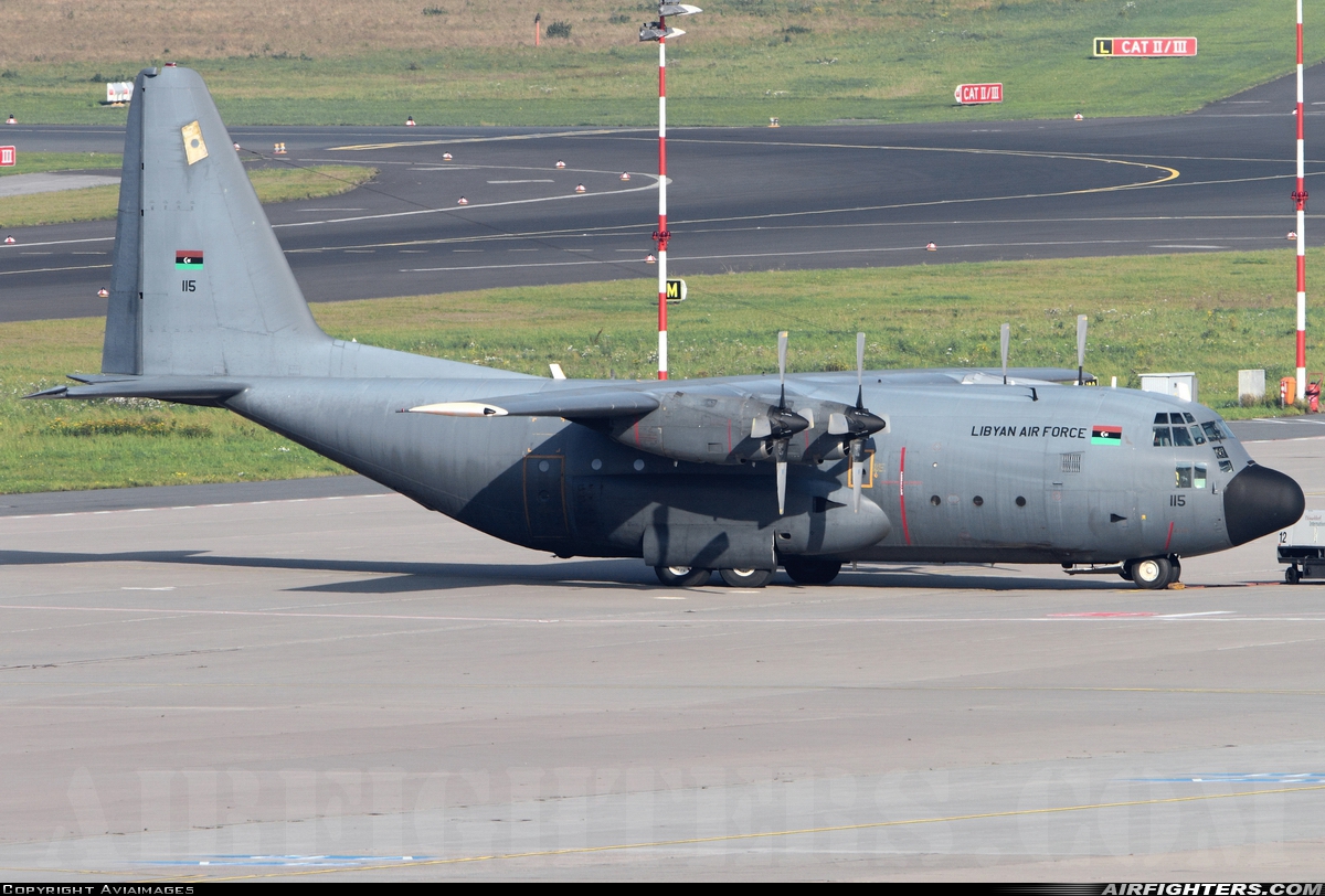 Libya - Air Force Lockheed C-130H Hercules (L-382) 115 at Dusseldorf - Int. (Rhein-Ruhr / Lohausen) (DUS / EDDL), Germany