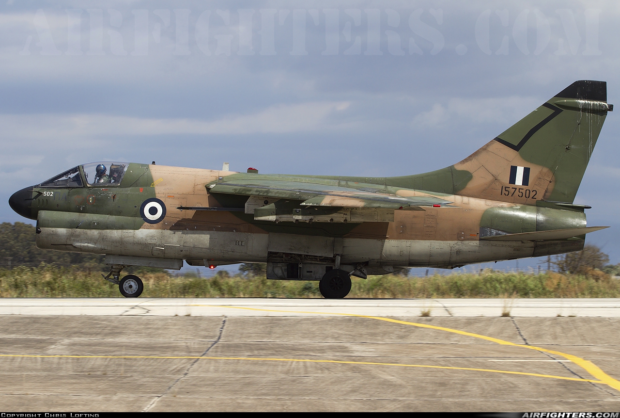 Greece - Air Force LTV Aerospace A-7E Corsair II 157502 at Araxos (GPA / LGRX), Greece