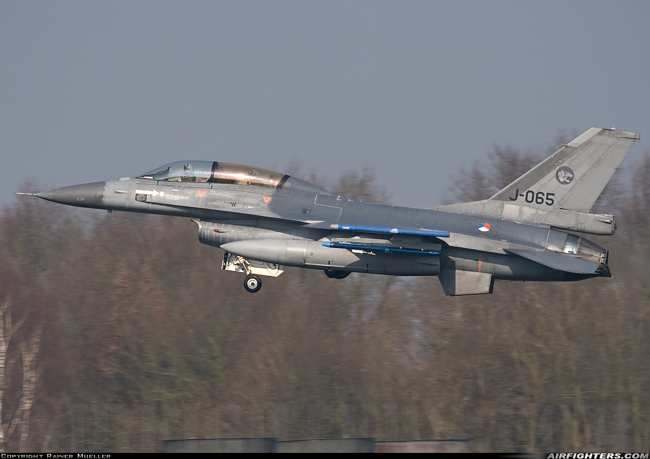 Netherlands - Air Force General Dynamics F-16BM Fighting Falcon J-065 at Uden - Volkel (UDE / EHVK), Netherlands