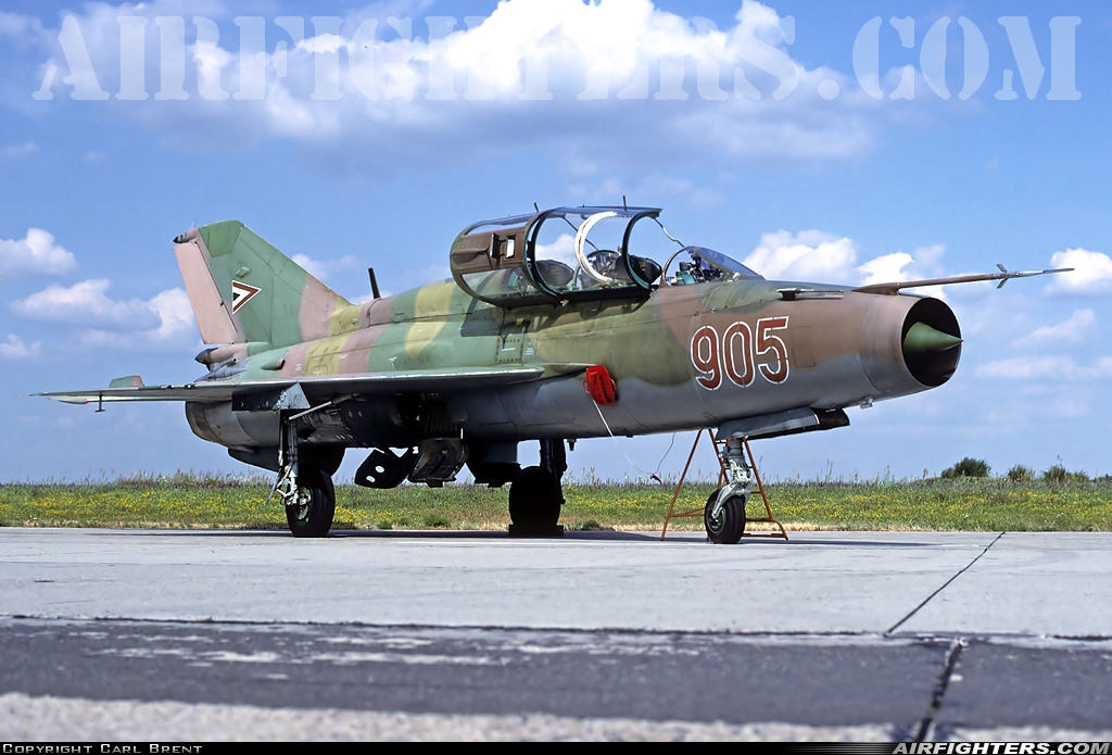 Hungary - Air Force Mikoyan-Gurevich MiG-21UM 905 at Papa (LHPA), Hungary