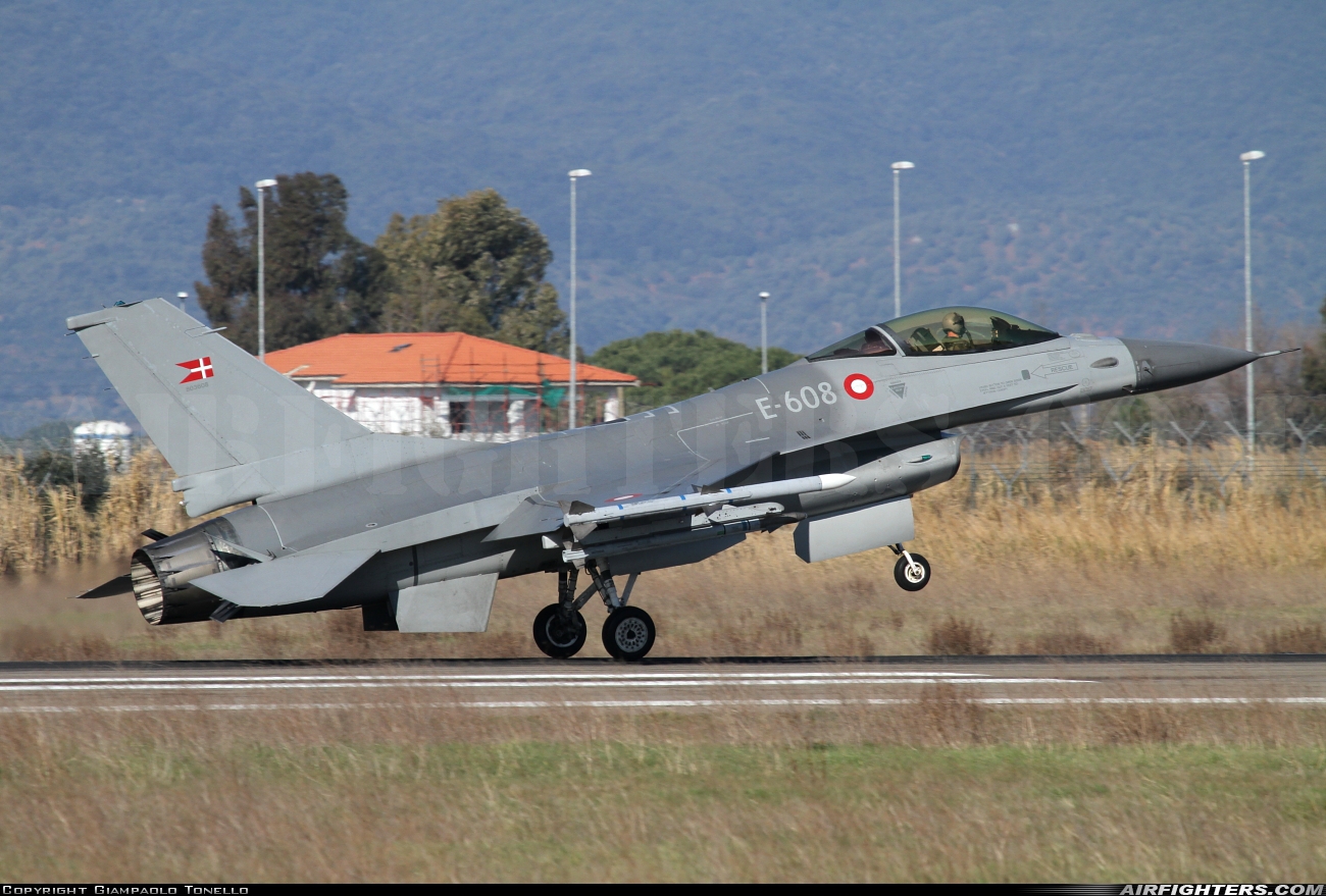 Denmark - Air Force General Dynamics F-16AM Fighting Falcon E-608 at Grosseto (- Corrado Baccarini) (GRS / LIRS), Italy