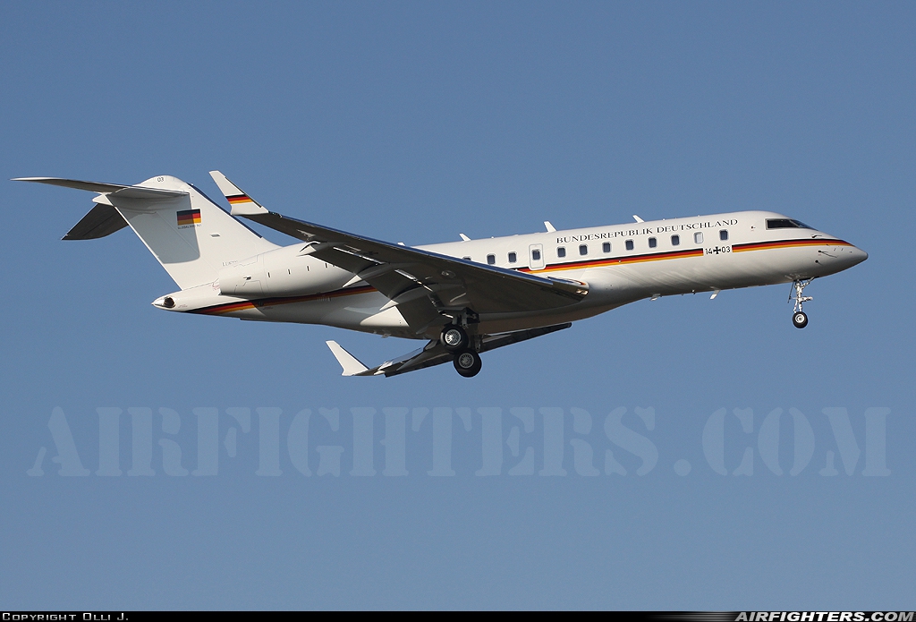 Germany - Air Force Bombardier BD-700-1A11 Global 5000 14+03 at Norvenich (ETNN), Germany