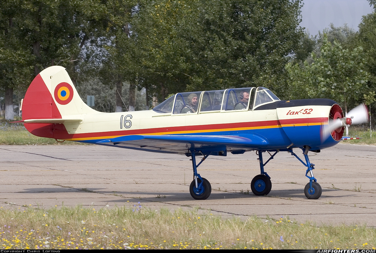 Romania - Air Force Yakovlev Aerostar Iak-52 (Yak-52) 16 at Borcea - Fetesti (LR80), Romania
