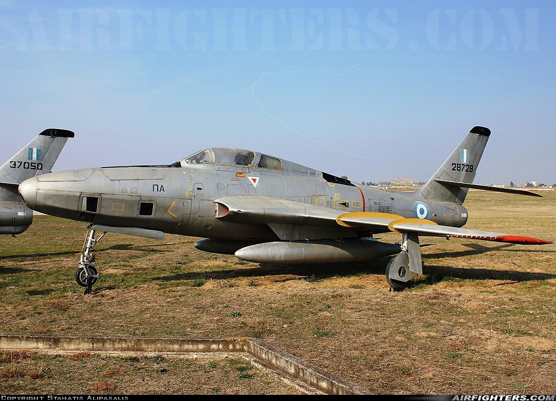 Greece - Air Force Republic RF-84F Thunderflash 28728 at Larissa (LRA / LGLR), Greece