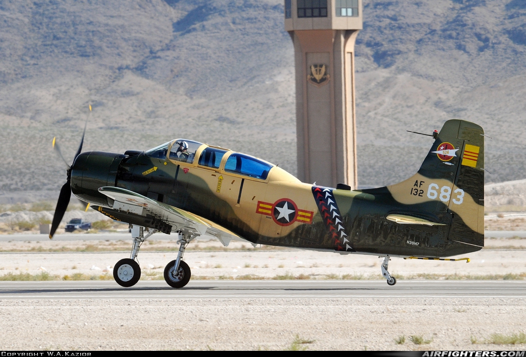 Private Douglas A-1E Skyraider (AD-5) N39147 at Las Vegas - Nellis AFB (LSV / KLSV), USA