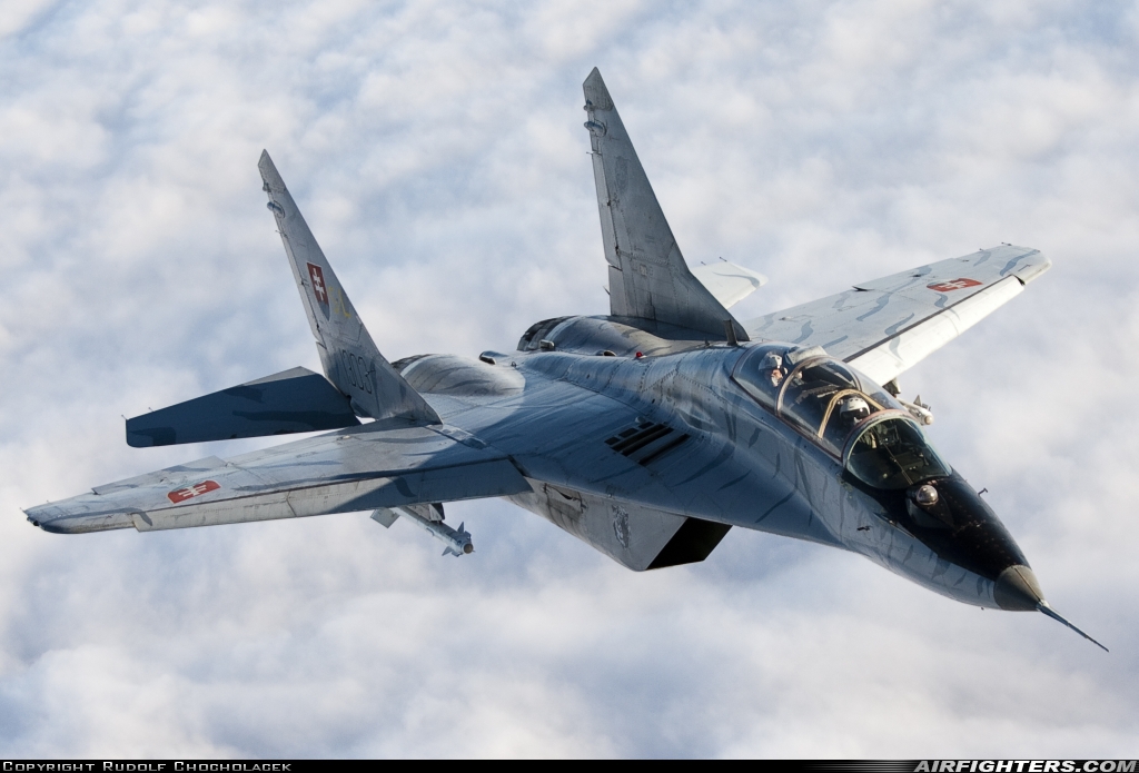 Slovakia - Air Force Mikoyan-Gurevich MiG-29UBS (9.51) 1303 at In Flight, Slovakia