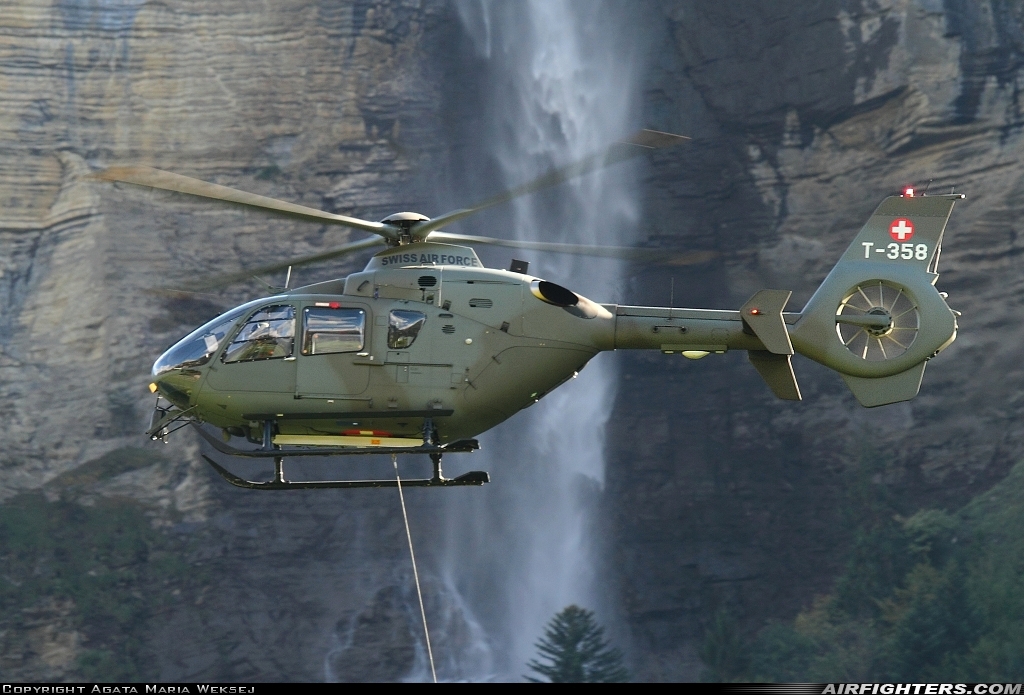 Switzerland - Air Force Eurocopter TH05 (EC-635P2+) T-358 at Meiringen (LSMM), Switzerland