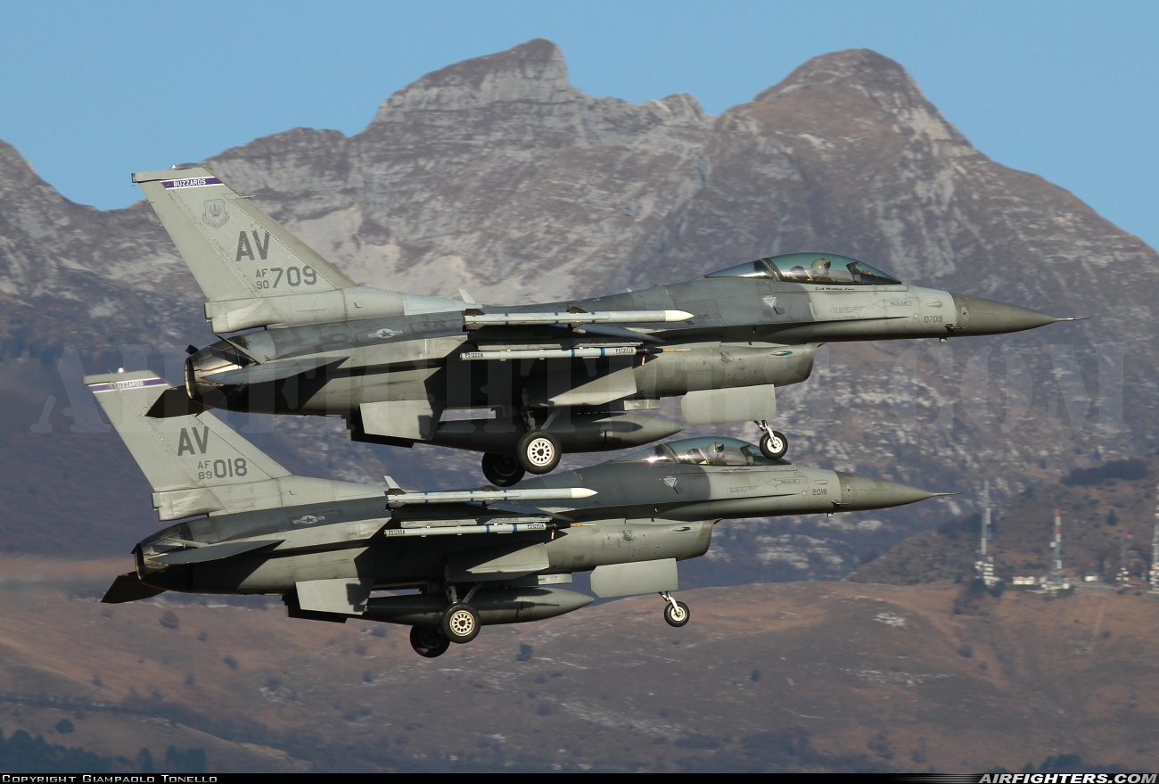 USA - Air Force General Dynamics F-16C Fighting Falcon 90-0709 at Aviano (- Pagliano e Gori) (AVB / LIPA), Italy