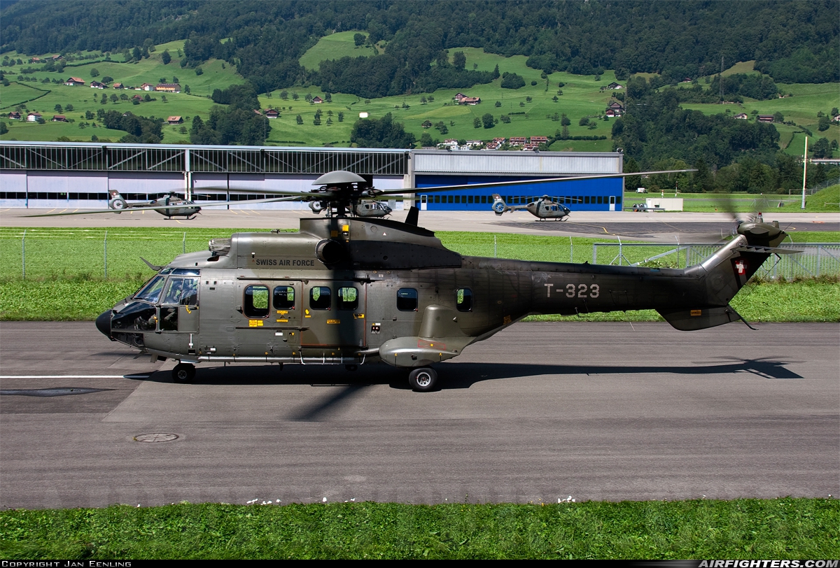 Switzerland - Air Force Aerospatiale AS-332M1 Super Puma T-323 at Alpnach (LSMA), Switzerland