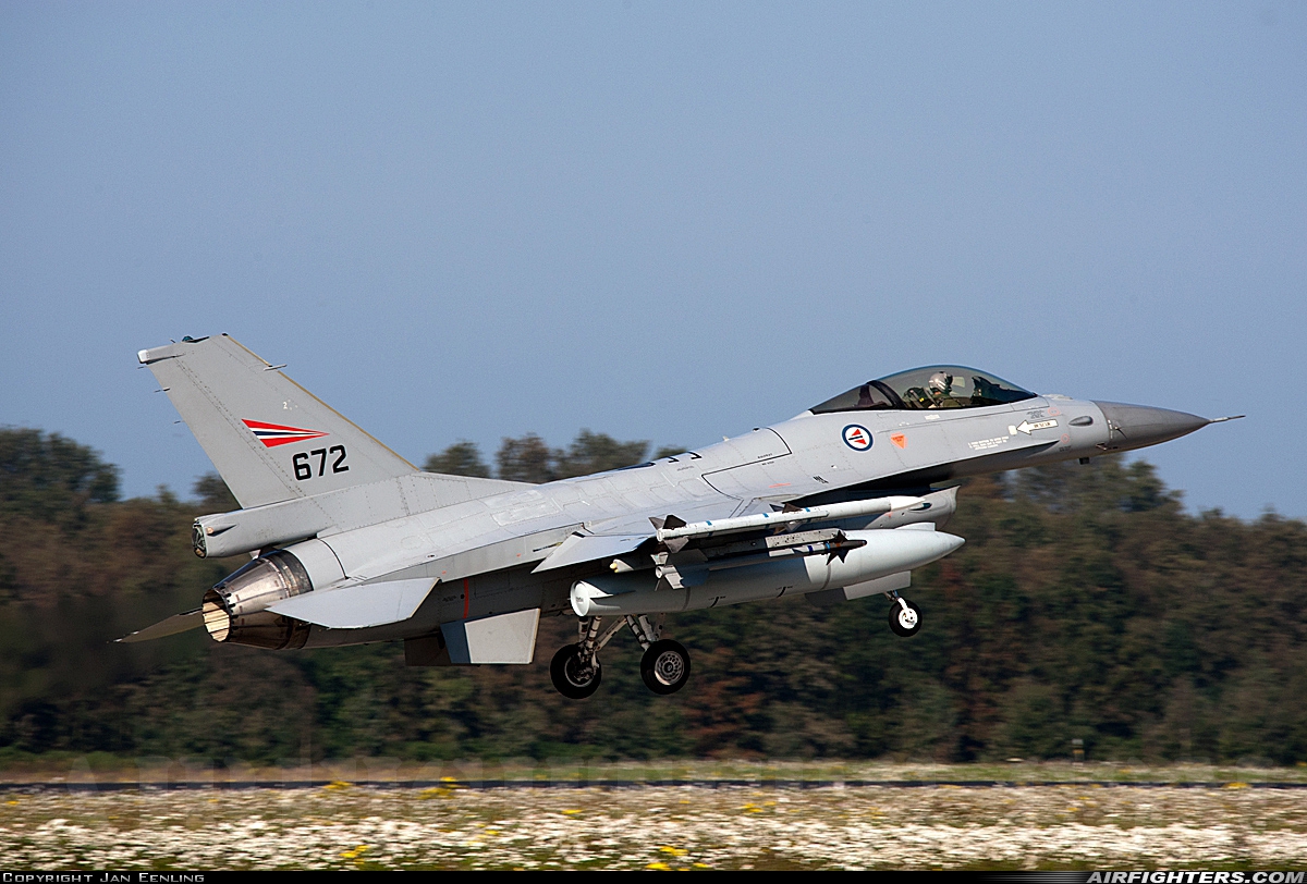 Norway - Air Force General Dynamics F-16AM Fighting Falcon 672 at Uden - Volkel (UDE / EHVK), Netherlands