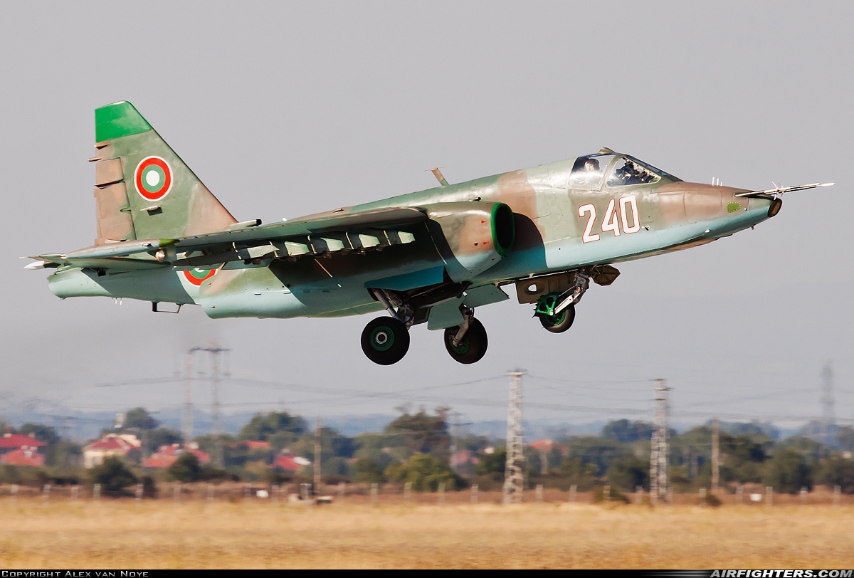 Bulgaria - Air Force Sukhoi Su-25K 240 at Plovdiv (- Krumovo) (PDV / LBPD), Bulgaria