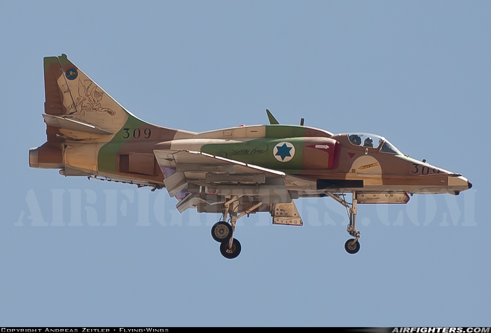 Israel - Air Force Douglas A-4N AyitM 309 at Beersheba - Hatzerim (LLHB), Israel