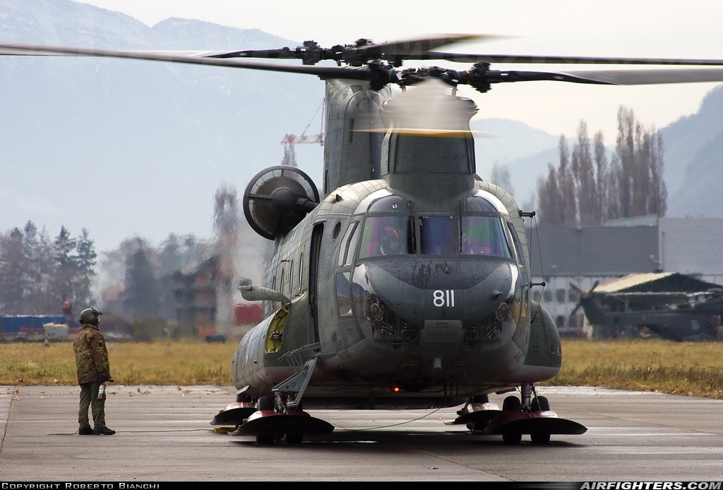 Italy - Army Boeing Vertol CH-47C Chinook MM80833 at Bolzano (- Dolomiti / G. Sabelli) (BZO / LIPB), Italy