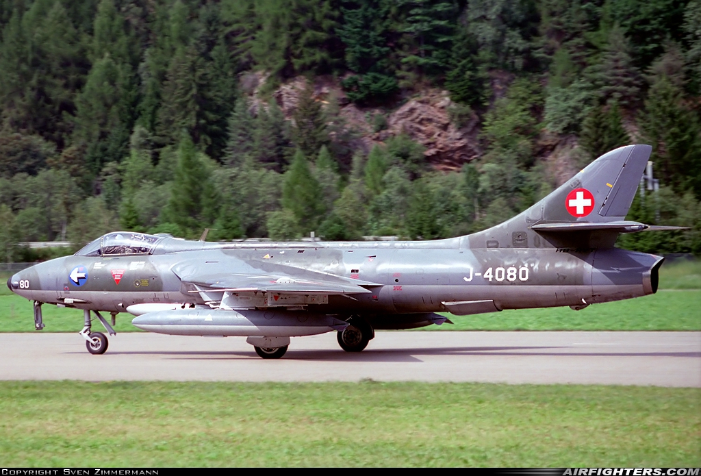 Private - Voli Amo Ticino Hawker Hunter F58 HB-RVT at Ambri (LSPM), Switzerland