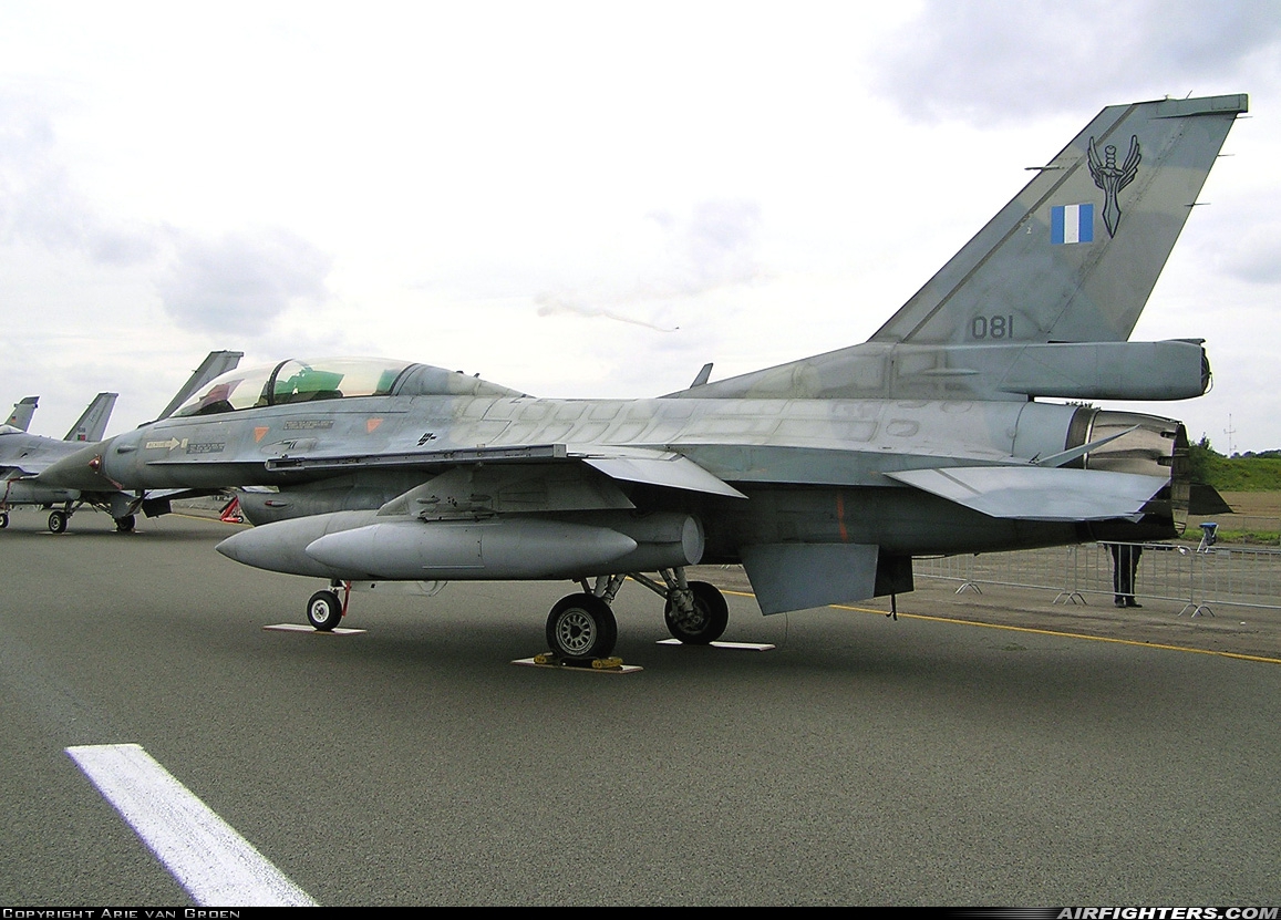 Greece - Air Force General Dynamics F-16D Fighting Falcon 081 at Beauvechain (EBBE), Belgium