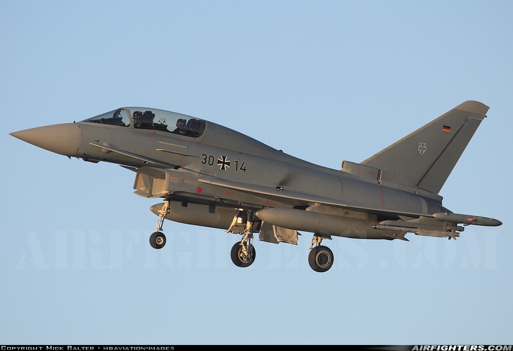 Germany - Air Force Eurofighter EF-2000 Typhoon T 30+14 at Norvenich (ETNN), Germany