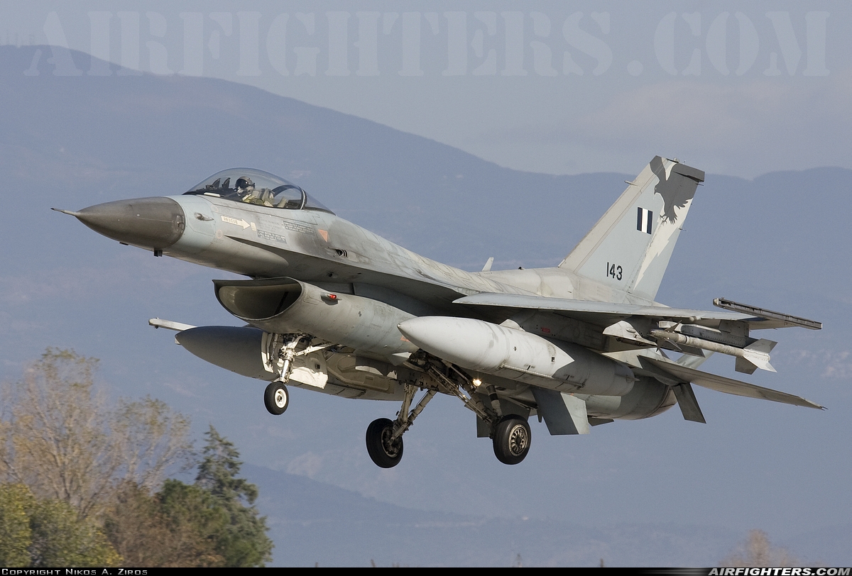 Greece - Air Force General Dynamics F-16C Fighting Falcon 143 at Nea Anghialos (VOL / LGBL), Greece
