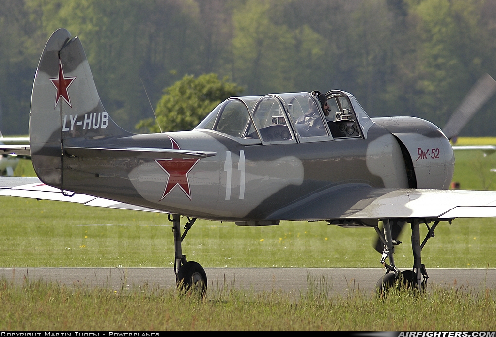 Private Yakovlev Yak-52 (Bacau) LY-HUB at Birrfeld (LSZF), Switzerland