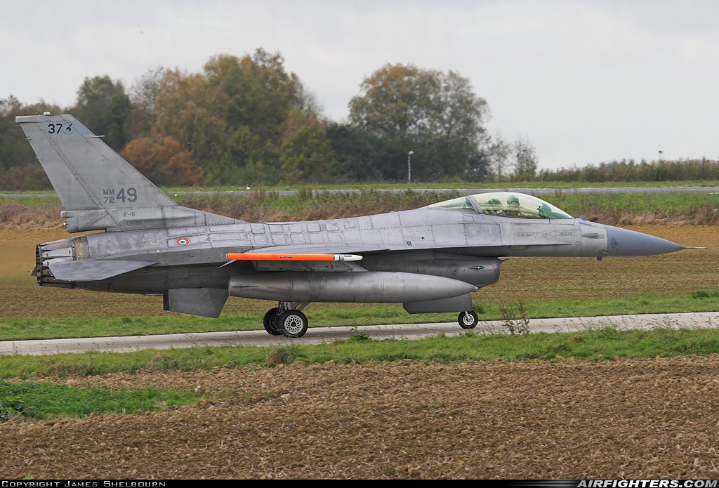 Italy - Air Force General Dynamics F-16A/ADF Fighting Falcon MM7249 at Florennes (EBFS), Belgium