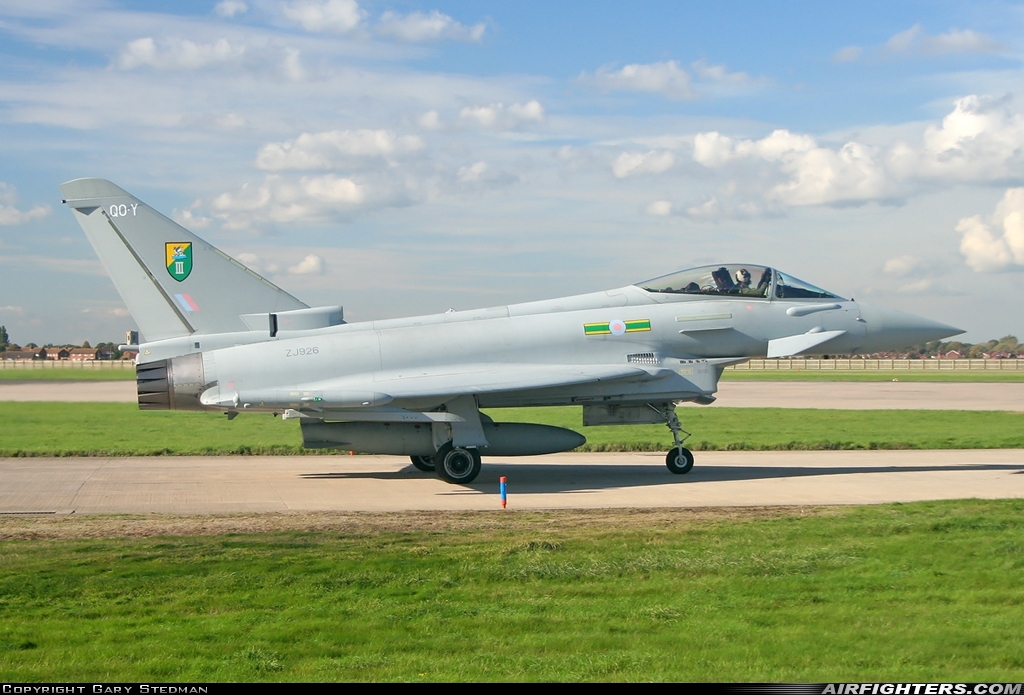 UK - Air Force Eurofighter Typhoon F2 ZJ926 at Coningsby (EGXC), UK