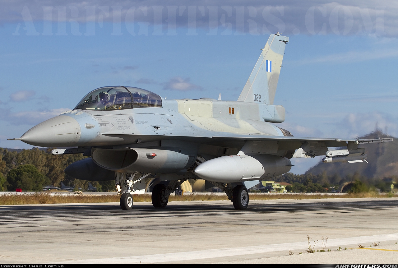 Greece - Air Force General Dynamics F-16D Fighting Falcon 022 at Araxos (GPA / LGRX), Greece