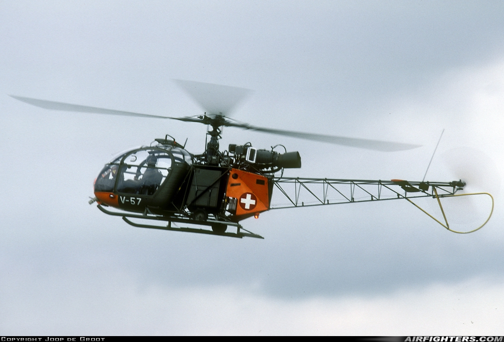 Switzerland - Air Force Sud Aviation SE.3130 Alouette II V-57 at Payerne (LSMP), Switzerland