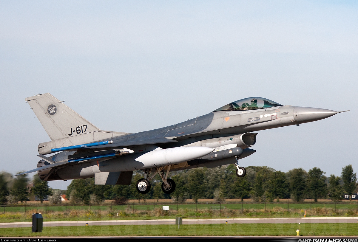 Netherlands - Air Force General Dynamics F-16AM Fighting Falcon J-617 at Leeuwarden (LWR / EHLW), Netherlands