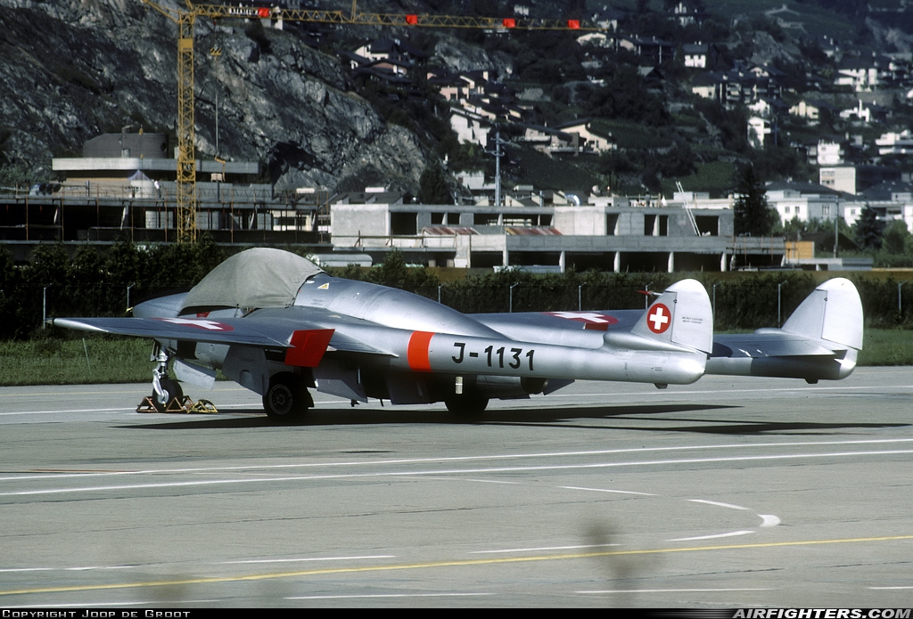 Switzerland - Air Force De Havilland DH-100 Vampire FB.6 J-1131 at Sion (- Sitten) (SIR / LSGS / LSMS), Switzerland
