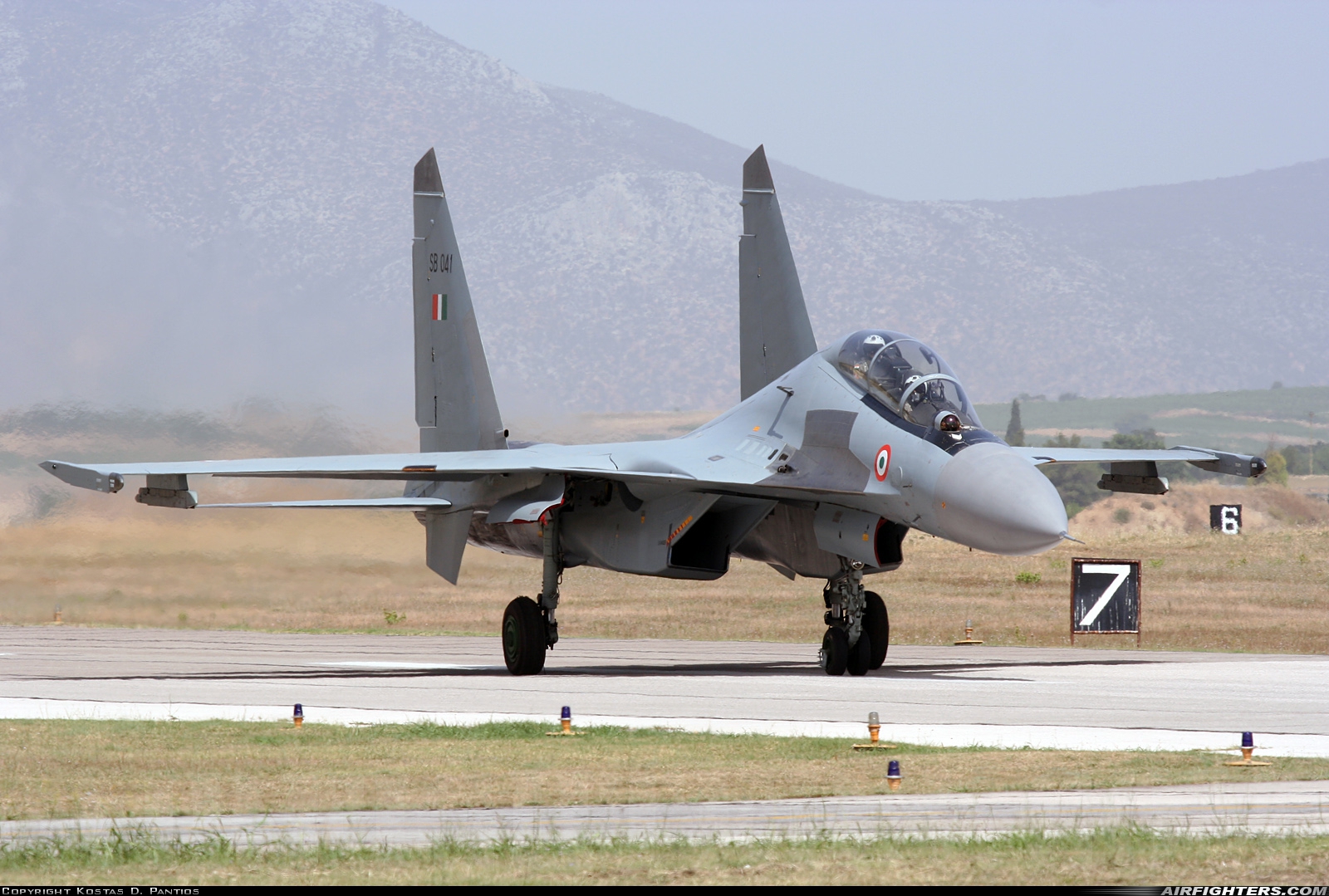 India - Air Force Sukhoi Su-30MKI Flanker SB041 at Tanagra (LGTG), Greece