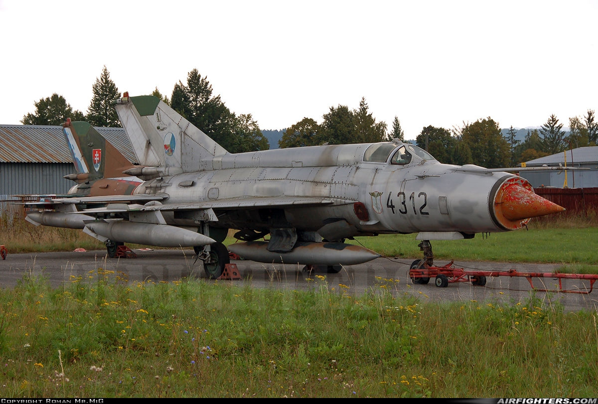 Slovakia - Air Force Mikoyan-Gurevich MiG-21MF 4312 at Sliac (LZSL), Slovakia