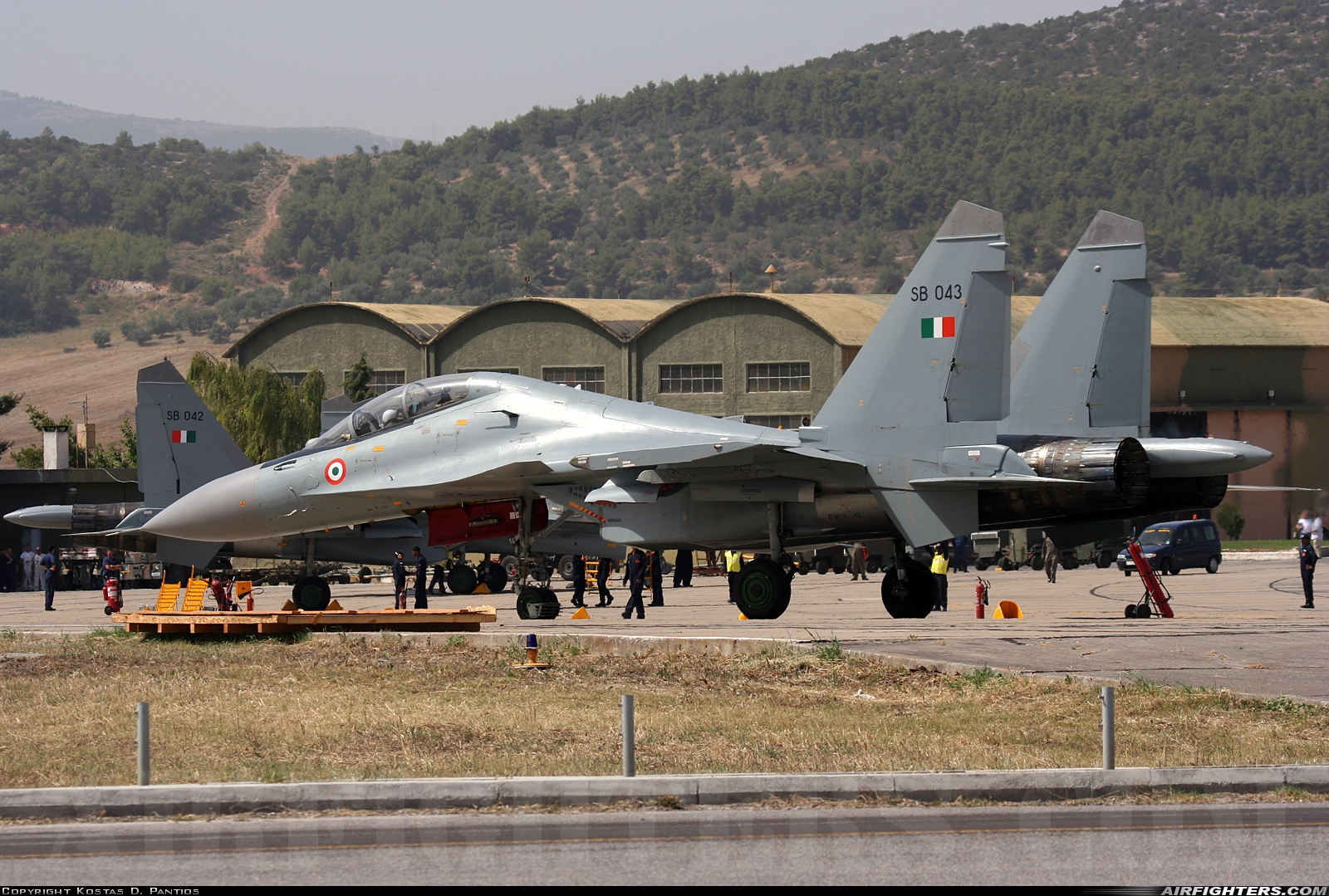 India - Air Force Sukhoi Su-30MKI Flanker SB043 at Tanagra (LGTG), Greece
