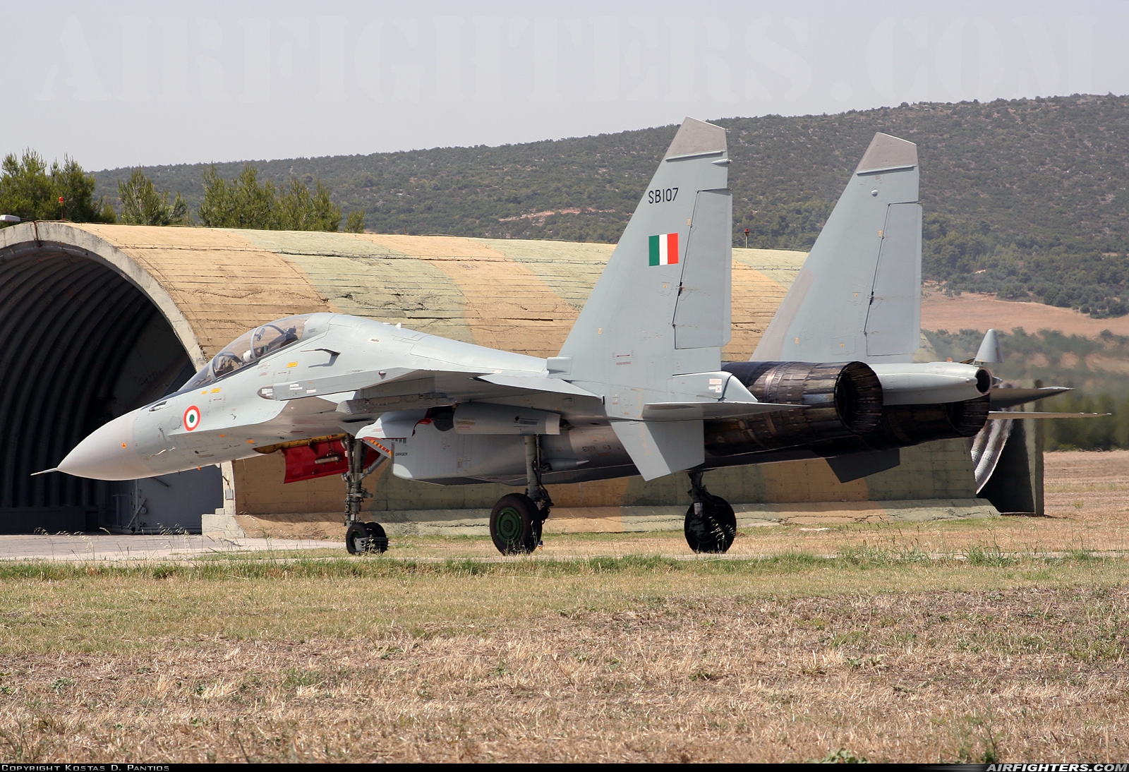 India - Air Force Sukhoi Su-30MKI Flanker SB107 at Tanagra (LGTG), Greece