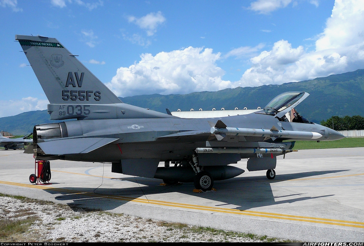 USA - Air Force General Dynamics F-16C Fighting Falcon 89-2035 at Aviano (- Pagliano e Gori) (AVB / LIPA), Italy