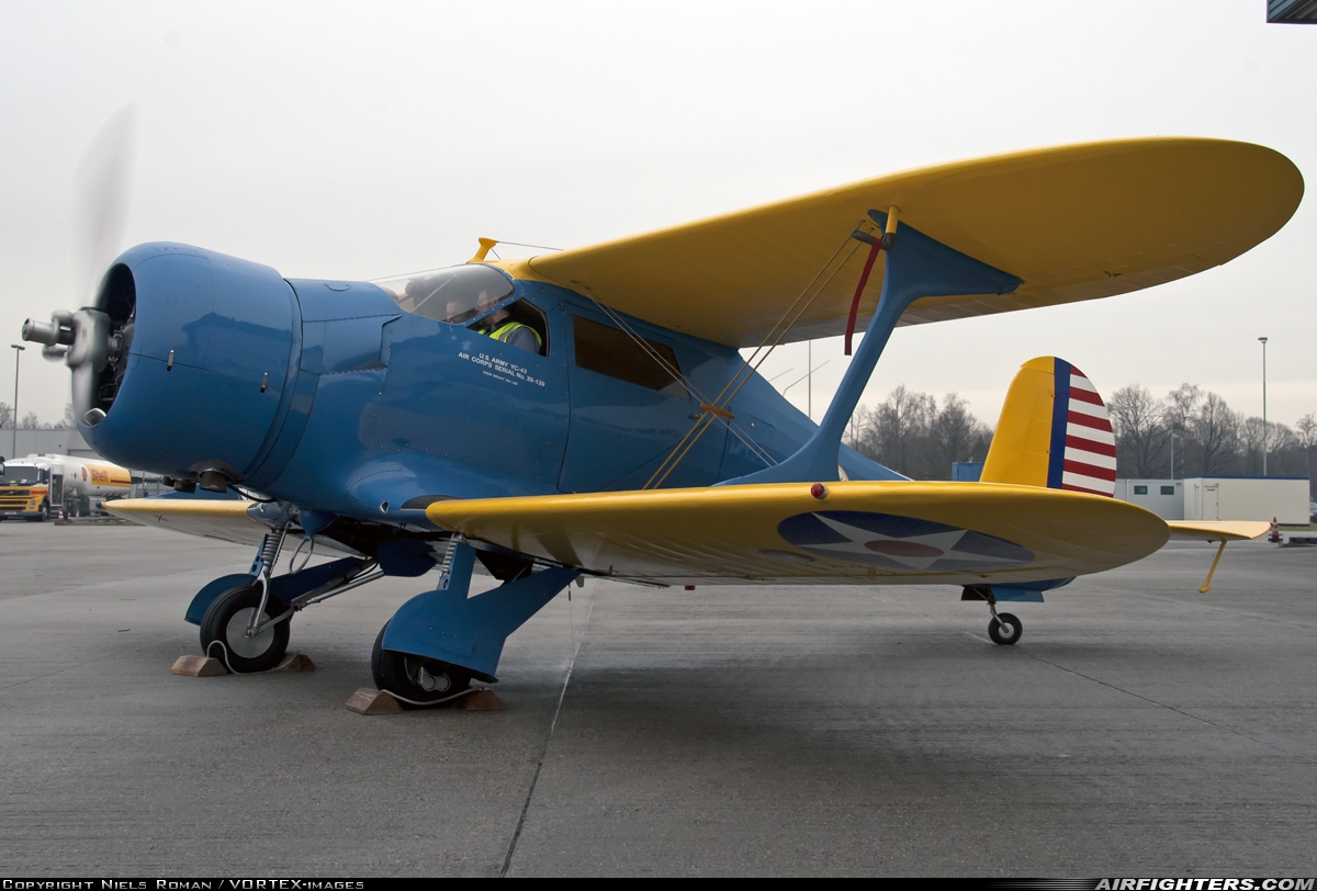 Private Beech YC-43 Staggerwing (D17S) N295BS at Eindhoven (- Welschap) (EIN / EHEH), Netherlands