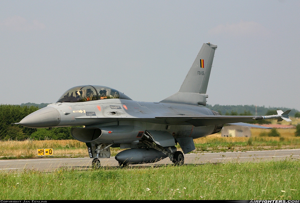 Belgium - Air Force General Dynamics F-16BM Fighting Falcon FB-05 at Florennes (EBFS), Belgium