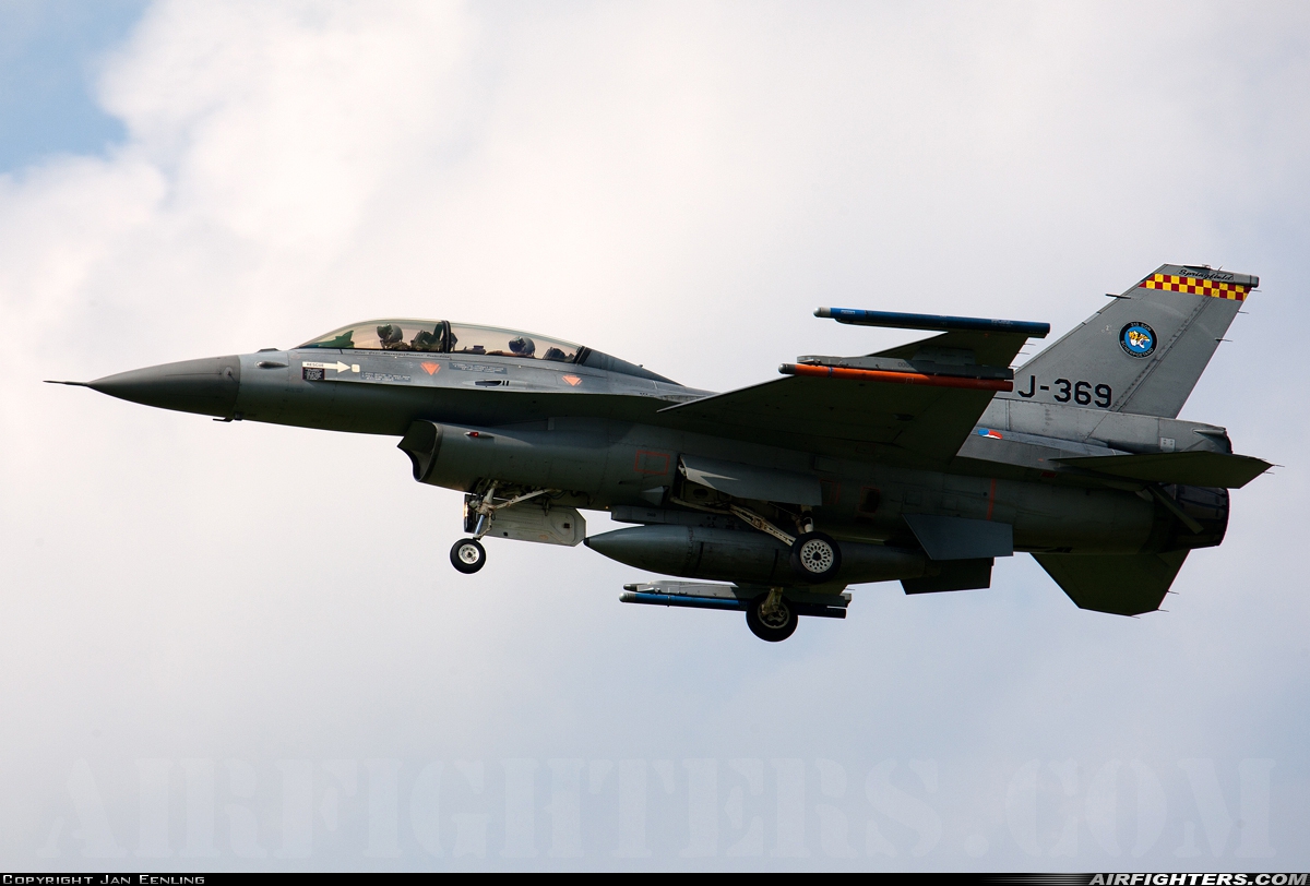 Netherlands - Air Force General Dynamics F-16BM Fighting Falcon J-369 at Eindhoven (- Welschap) (EIN / EHEH), Netherlands