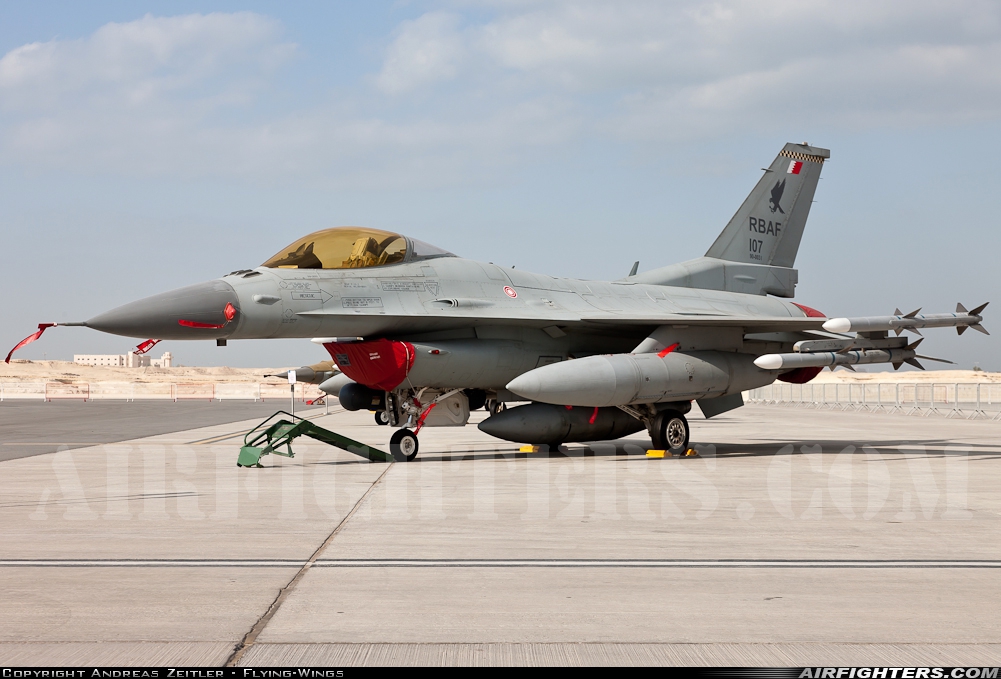 Bahrain - Air Force General Dynamics F-16C Fighting Falcon 107 at Sakhir Air Base (OBKH), Bahrain