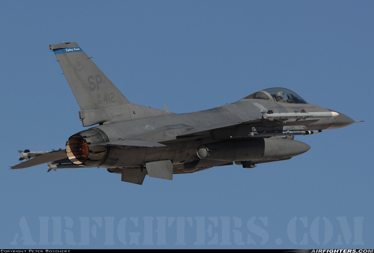 USA - Air Force General Dynamics F-16C Fighting Falcon 91-0412 at Las Vegas - Nellis AFB (LSV / KLSV), USA
