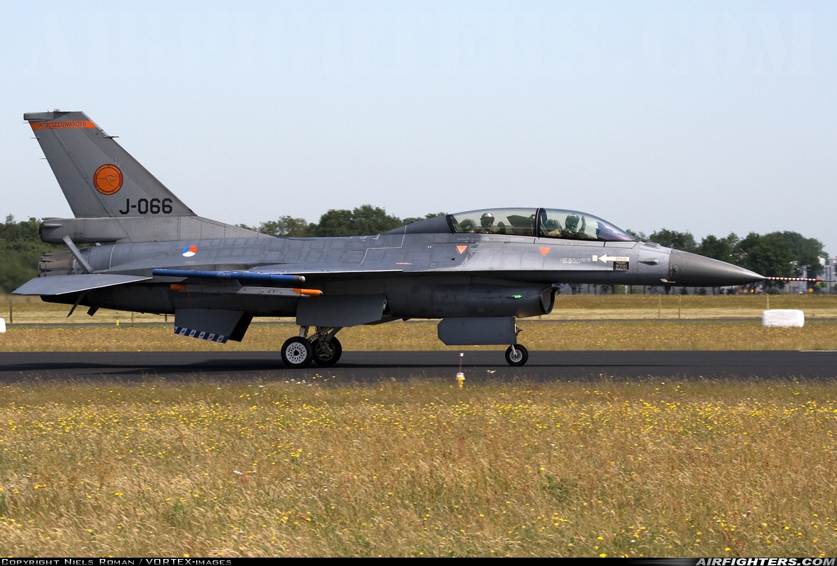 Netherlands - Air Force General Dynamics F-16BM Fighting Falcon J-066 at Breda - Gilze-Rijen (GLZ / EHGR), Netherlands
