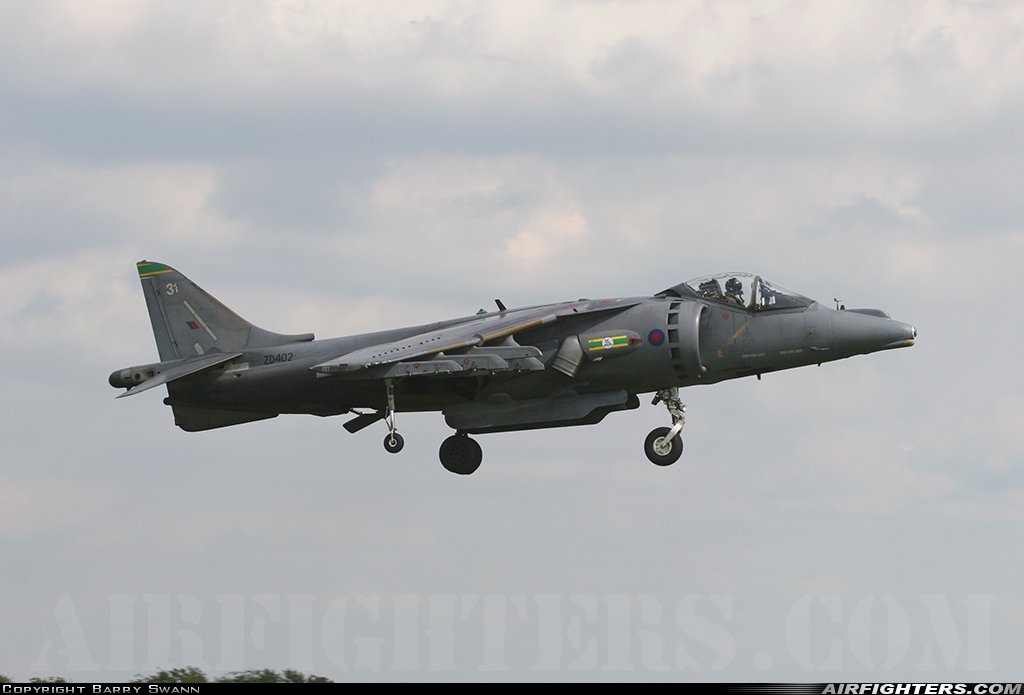 UK - Air Force British Aerospace Harrier GR.9 ZD402 at Cottesmore (Oakham) (OKH / EGXJ), UK