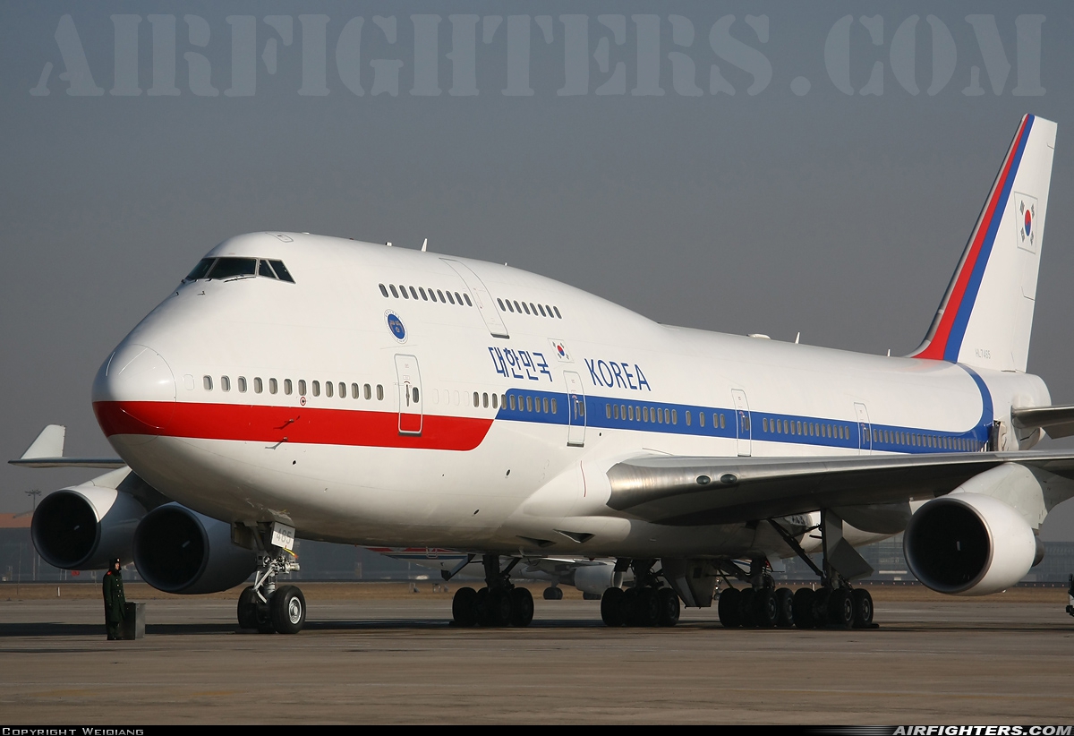 South Korea - Air Force Boeing 747-4B5 HL7465 at Beijing - Capital (PEK / ZBAA), China